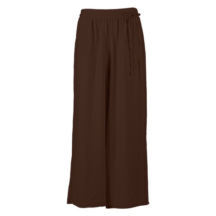 Enjoy Broek uni wijde pijp Bruin